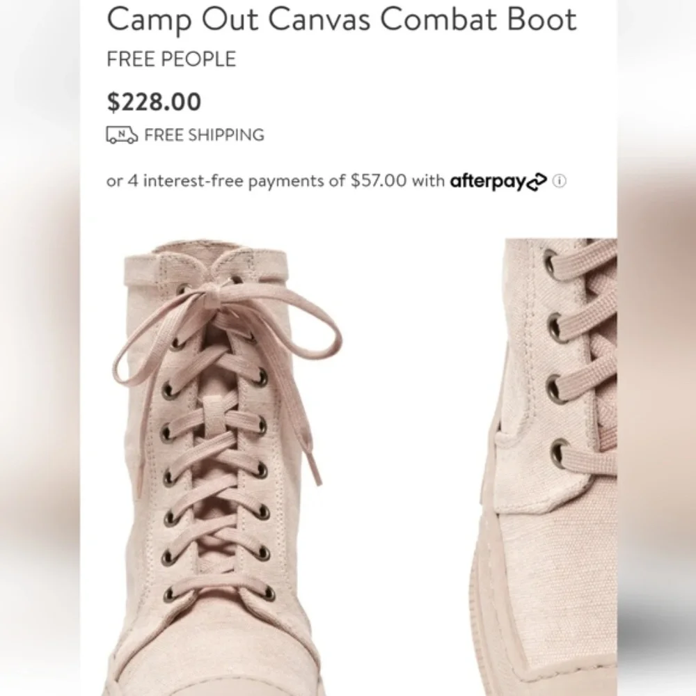 ⭐NWB⭐Free People - Camp Out Canvas Combat Boot size 39 - Picture 6 of 14